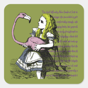 Alice im Wunderland Quadratischer Aufkleber