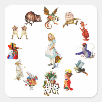 Alice im Wunderland Quadratischer Aufkleber
