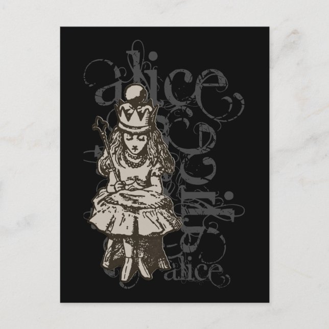 Alice im Wunderland Queen Alice Grunge (Single) Postkarte (Vorderseite)
