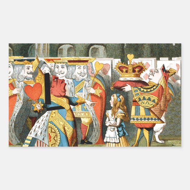 Alice im Wunderland Queen of Hearts Rechteckiger Aufkleber (Vorderseite)