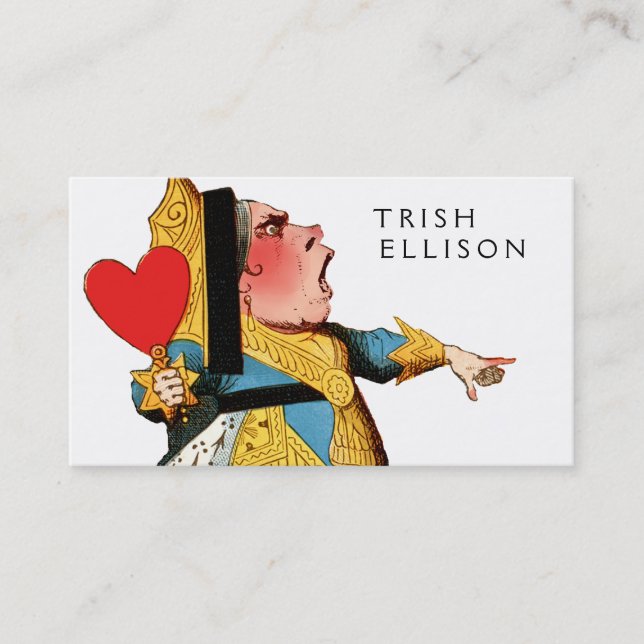 Alice im Wunderland Queen of Hearts Visitenkarte (Vorderseite)