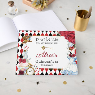 Alice im Wunderland Quinceanera Geburtstags-Braut- Gästebuch