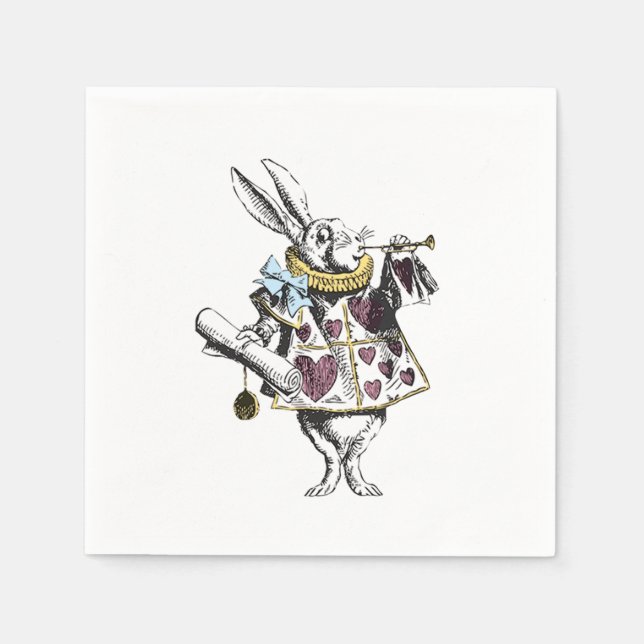 Alice im Wunderland Rabbit Baby Blue Serviette (Vorderseite)