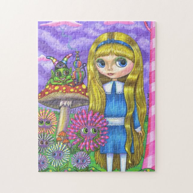 Alice im Wunderland, Raupe, Blume Großes Auge Puzzle (Vertikal)