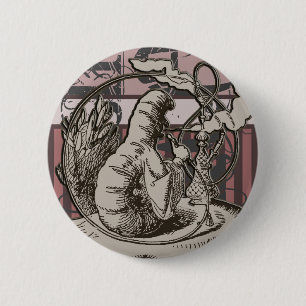 Alice im Wunderland Raupe Grunge (Pink) Button