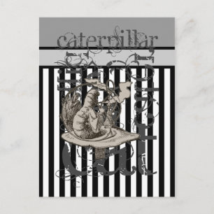 Alice im Wunderland Raupe Grunge Postkarte