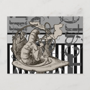 Alice im Wunderland Raupe Grunge Postkarte