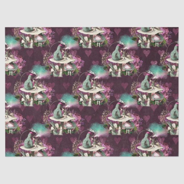 Alice im Wunderland Raupe Lila Entkopplung Seidenpapier (Vorderseite)