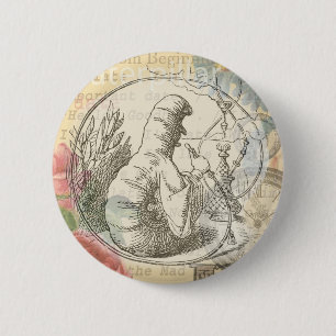 Alice im Wunderland Raupe: Original Tenniel Button