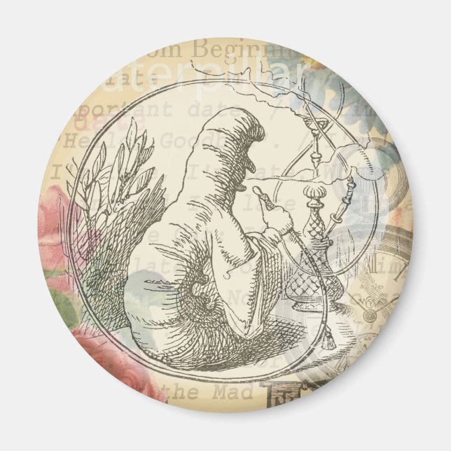 Alice im Wunderland Raupe: Original Tenniel Magnet (Vorne)