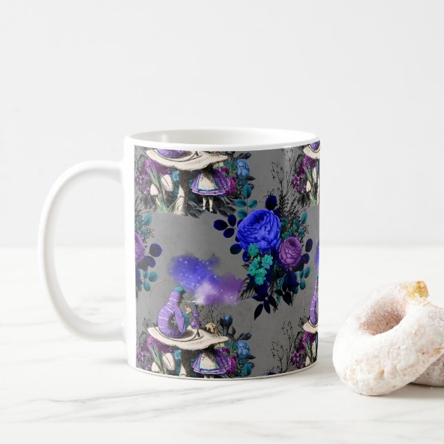 Alice im Wunderland Raupe Rauchen Blume Kaffeetasse (Mit Donut)