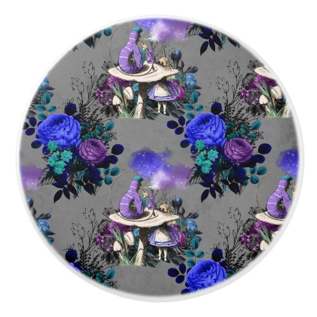 Alice im Wunderland Raupe Rauchen Blume Keramikknauf (Vorderseite)