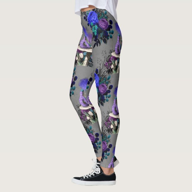 Alice im Wunderland Raupe Rauchen Blume Leggings (Links)