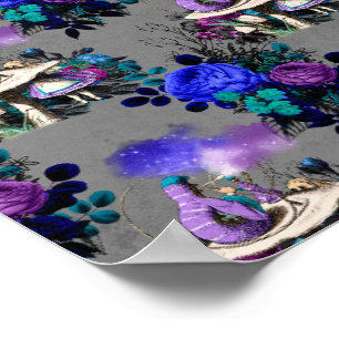 Alice im Wunderland Raupe Rauchen Blume Poster