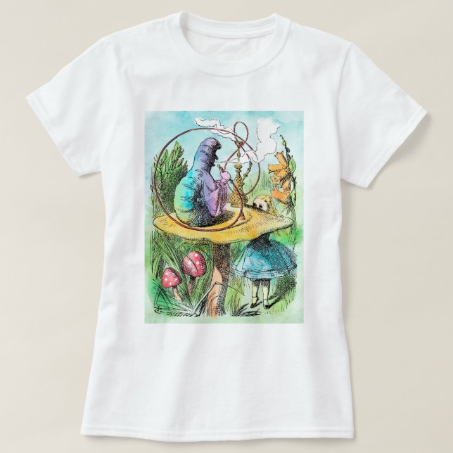 Alice im Wunderland-Raupen-Damen-T-Shirt T-Shirt (Design vorne)