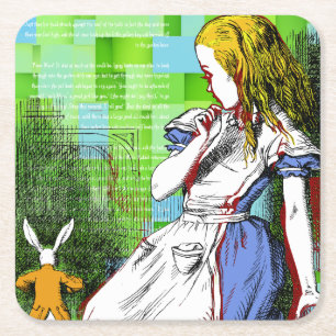 +{ Alice im Wunderland }+ Rechteckiger Pappuntersetzer