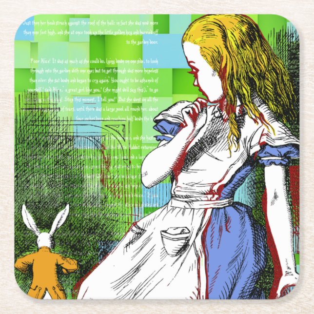 +{ Alice im Wunderland }+ Rechteckiger Pappuntersetzer (Vorderseite)