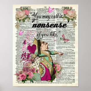 Alice im Wunderland Red Queen Dictionary Art Poster