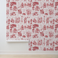 Alice im Wunderland Red White Toile Kinderzimmer