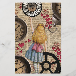 Alice im Wunderland reist durch die Zeit Briefpapier