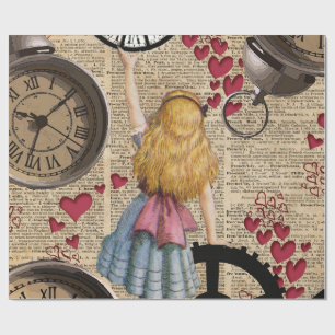 Alice im Wunderland reist durch die Zeit Geschenkpapier