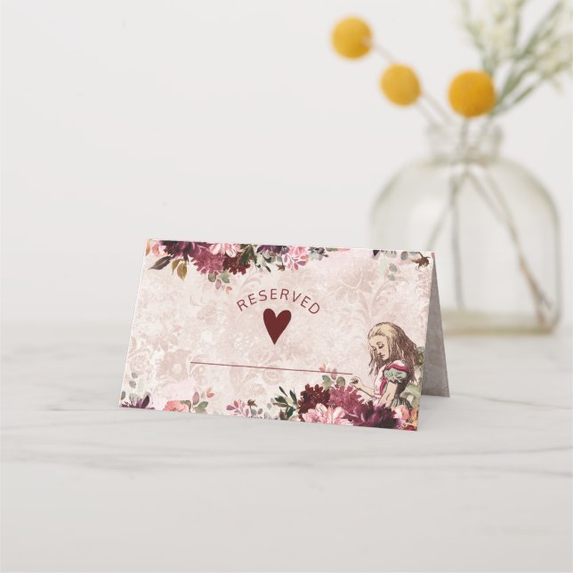 Alice im Wunderland reserviert Hochzeit Platzkarte (Vorderseite)