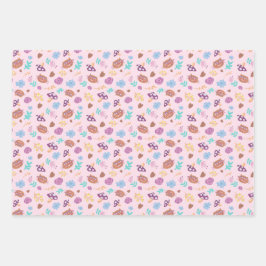 Alice im Wunderland Rosa Cheshire-Katze & Pilz Geschenkpapier Set