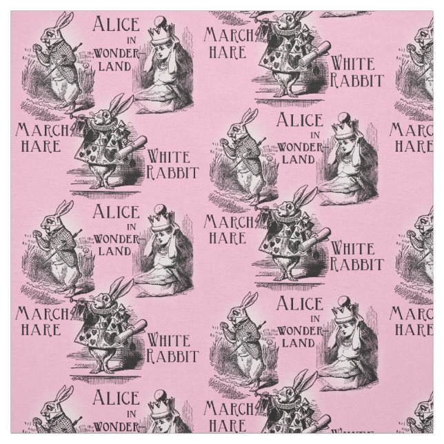 Alice im Wunderland-rosa Gewebe Stoff (Muster)