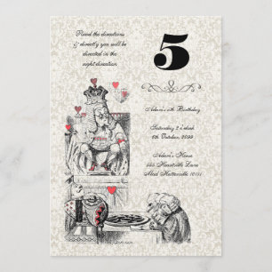 Alice im Wunderland-roter Einladung