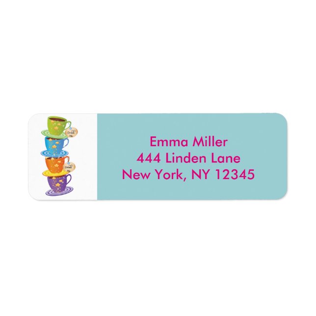 Alice im Wunderland Rücksendeadressen-Aufkleber (Vorne)