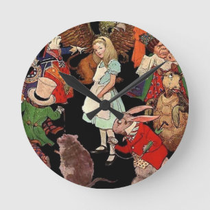 Alice im Wunderland Runde Wanduhr