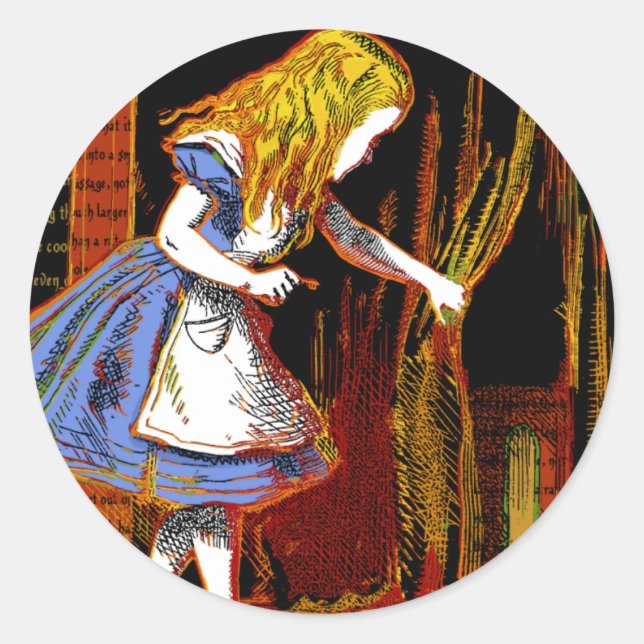 Alice im Wunderland Runder Aufkleber (Vorderseite)