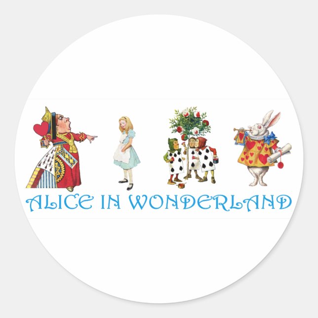 ALICE IM WUNDERLAND RUNDER AUFKLEBER (Vorderseite)