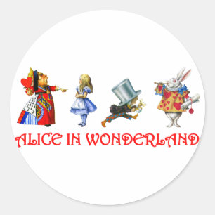 ALICE IM WUNDERLAND RUNDER AUFKLEBER