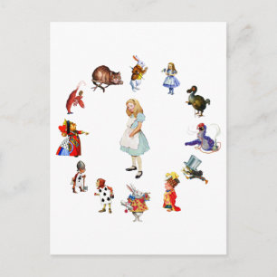 Alice im Wunderland rundum Postkarte