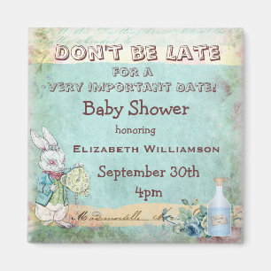 Alice im Wunderland-Save the Date Baby-Dusche Magnet