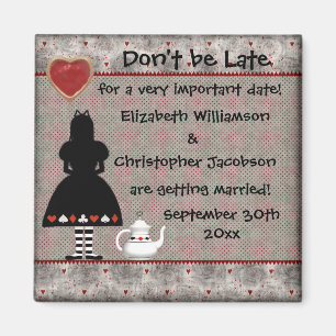 Alice im Wunderland Save the Date Hochzeitsmagnete Magnet