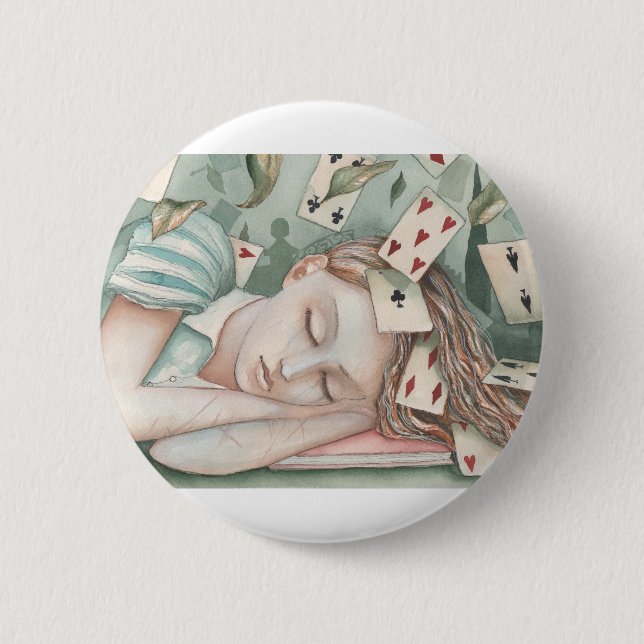Alice im Wunderland schlafen Button (Vorderseite)