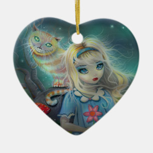 Alice im Wunderland Schmuckstück Keramik Ornament