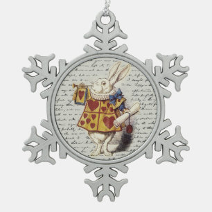 Alice im Wunderland Schneeflocken Zinn-Ornament