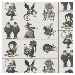 Alice im Wunderland Schwarz/Gold in Tabelle auf We Stoff