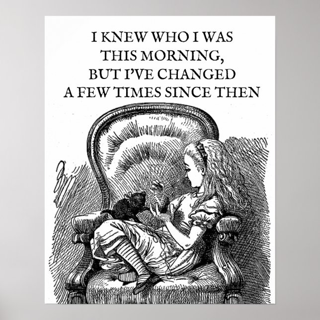 Alice im Wunderland schwarzes Kätzchen Vintag anti Poster (Vorne)