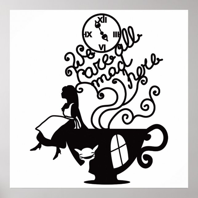 Alice im Wunderland. Silhouette Poster (Vorne)