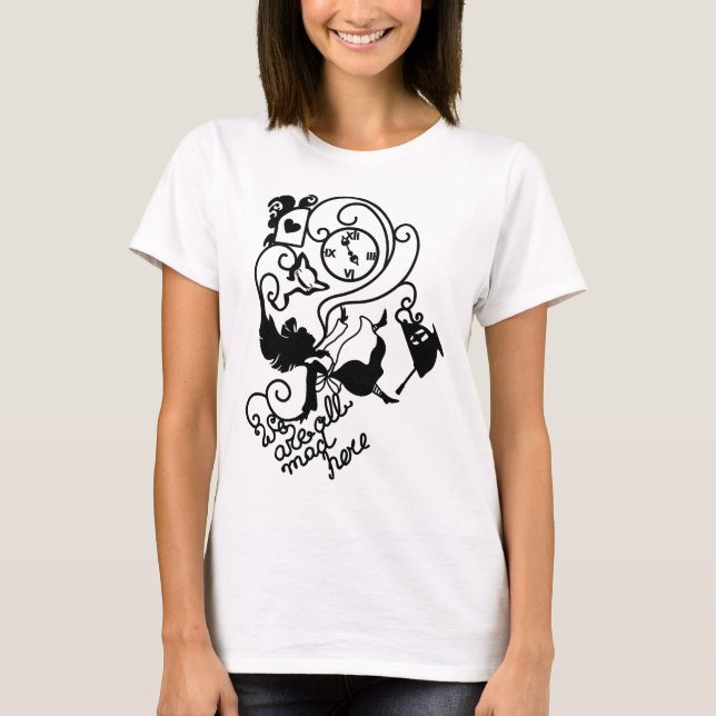 Alice im Wunderland. Silhouette T-Shirt (Vorderseite)