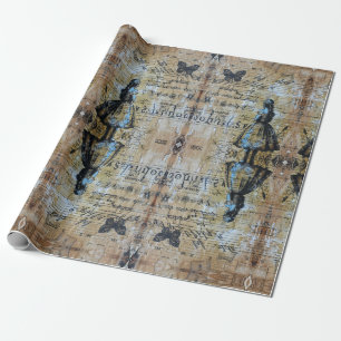 Alice im Wunderland skurril Geschenkpapier