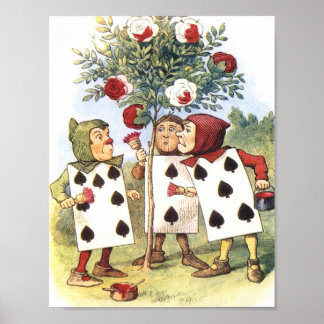 Alice im Wunderland Spade Cards Tree Poster