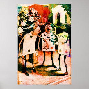 Alice im Wunderland Spielkarten Aquarell Poster