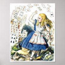 Alice im Wunderland Spielkarten Gans Poster