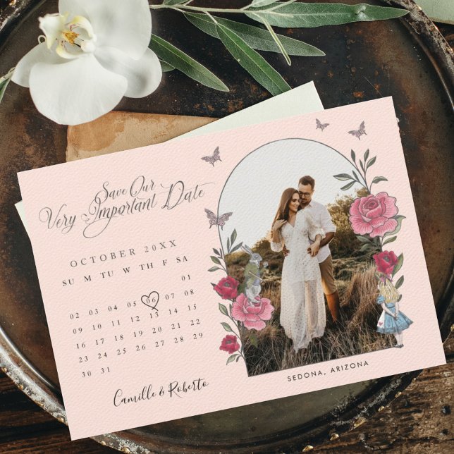 Alice im Wunderland Stift uns im Kalender Foto Save The Date (Von Creator hochgeladen)