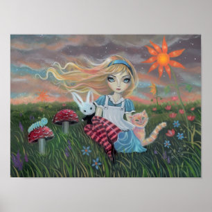 Alice im Wunderland Süße Fantasy-Kunst Poster